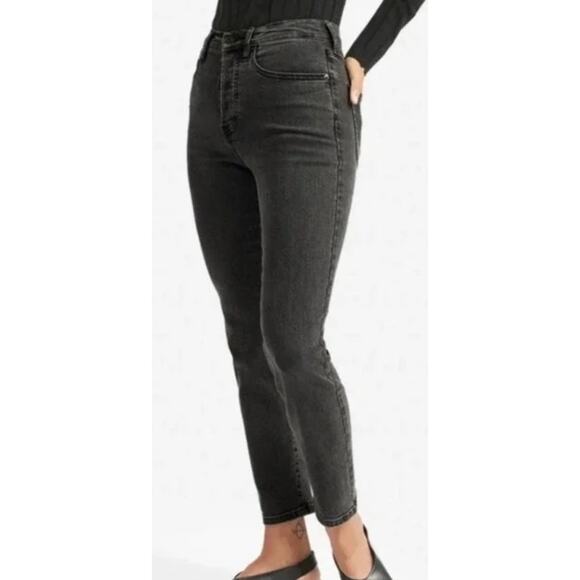 Everlane High-Rise Slim Straight Cigarette Jeans Size 25 Ankle - Picture 1 of 5